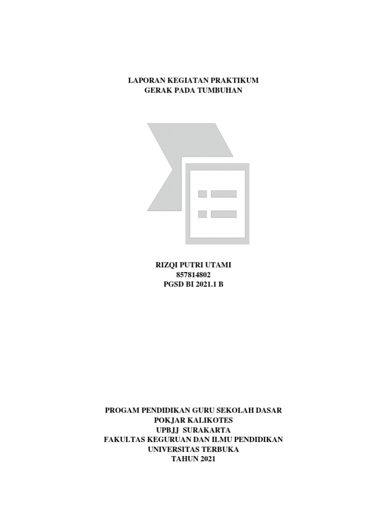 Laporan Kegiatan Praktikum Gerak Pada Tumbuhan | PDF