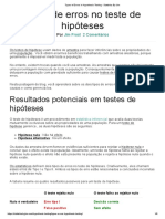 Tipos de Erros No Teste de Hipótese