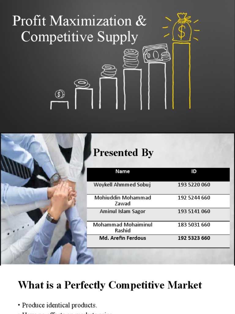 Profit Maximization in Competitive Markets | PDF | Perfect Competition ...