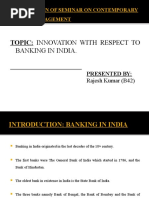 Topic: Innovation With Respect To: Banking in India