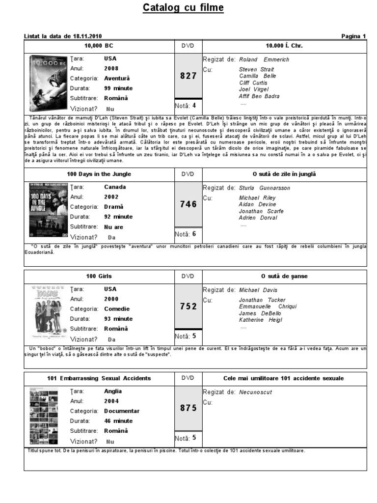 Catalog Filme | PDF