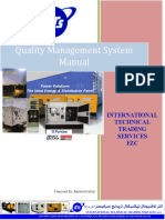 Quality Management System Manual: International Technical Trading Services FZC