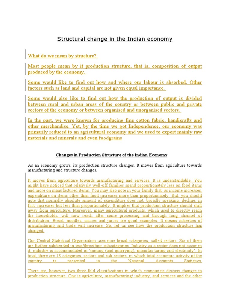 Indian Economy's Structural Evolution | PDF | Economy Of India ...