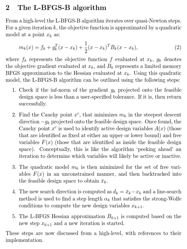 L-BFGS-B Algorithm Overview | PDF | Teaching Methods & Materials