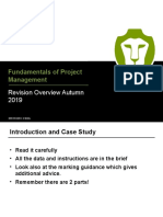 Fundamentals of Project Management: Revision Overview Autumn 2019