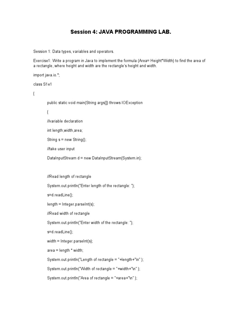 Java Programming Exercises and Solutions | PDF | Integer (Computer ...
