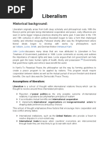 Liberalism Theory IR