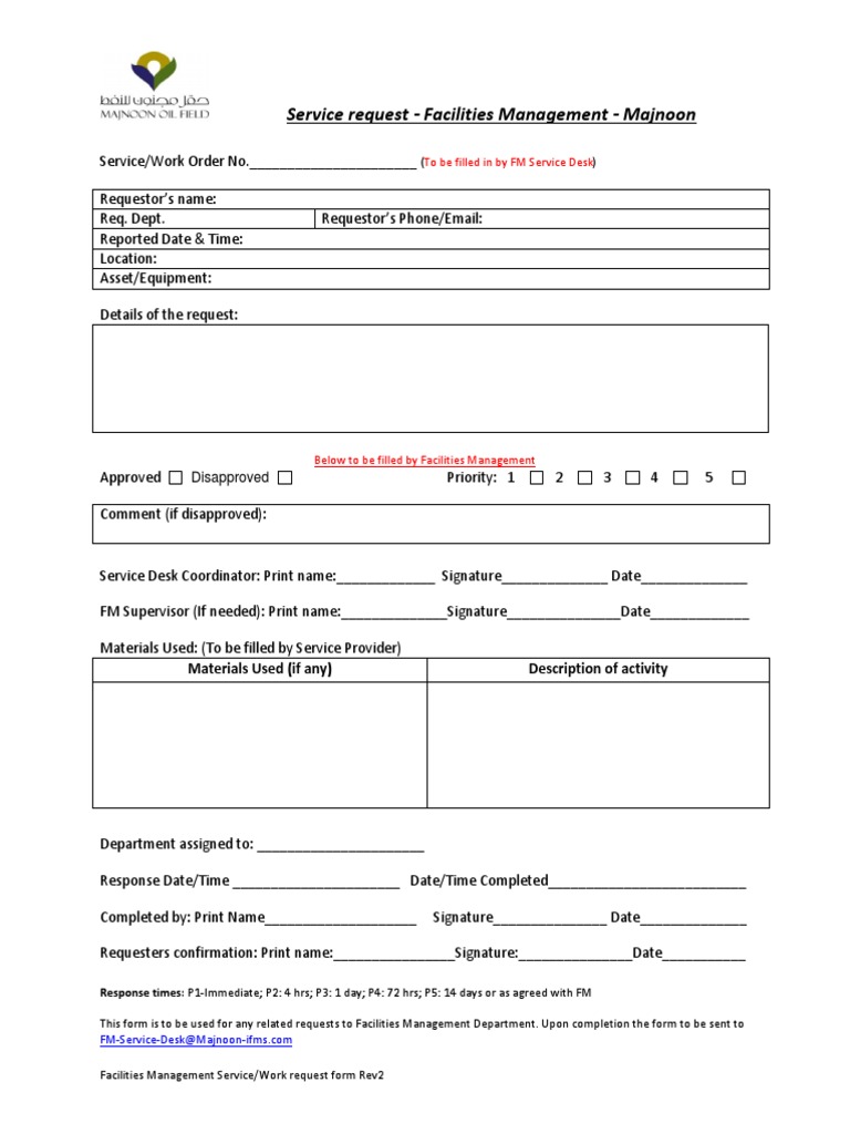 FM Service Request Form-Blank | PDF