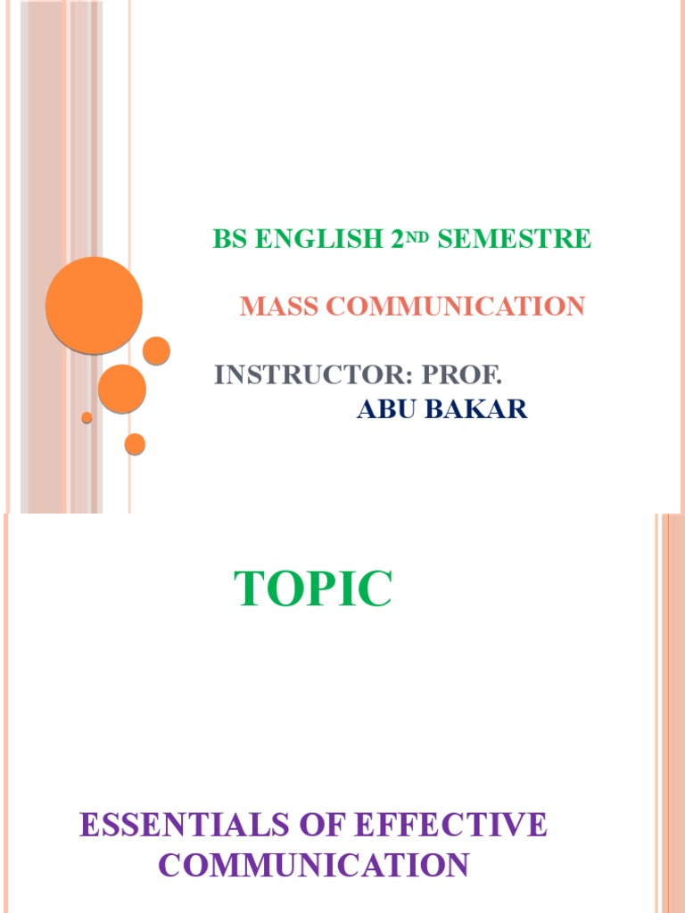 Essentials of Effective Communication | PDF | Human Communication ...