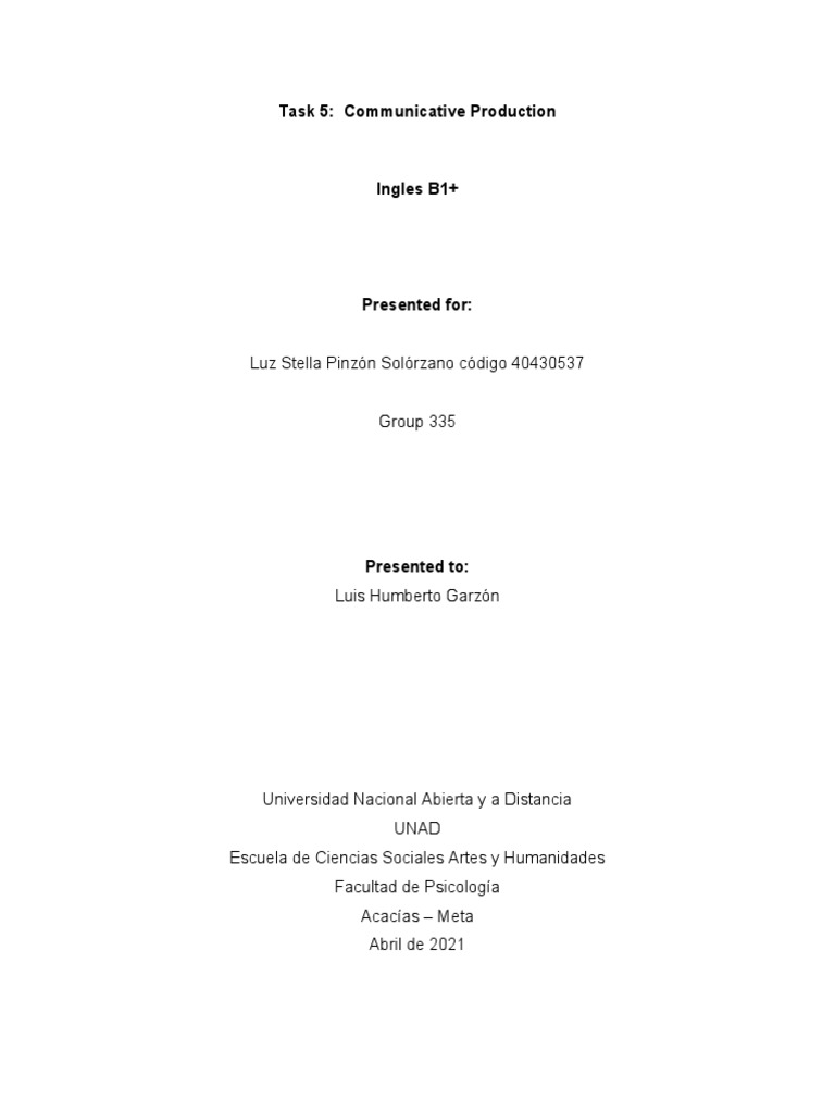 Task 5 - English | PDF