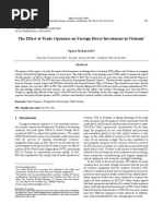 The Effect of Trade Openness On Foreign Direct Investment in Vietnam