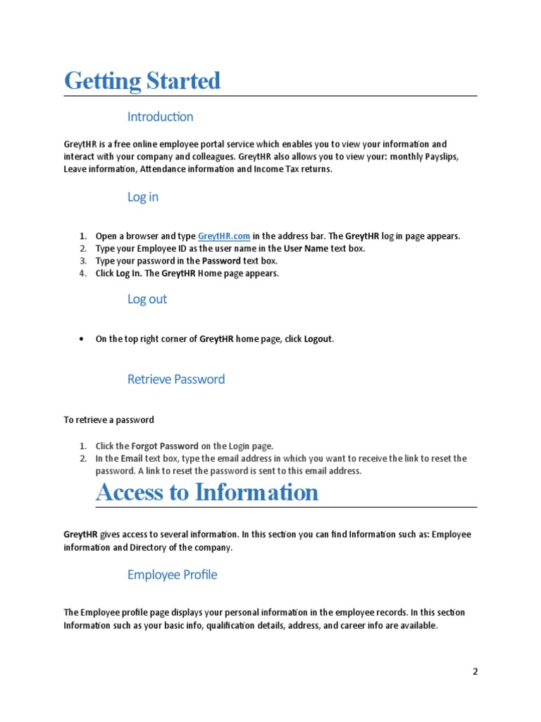 Getting Started With Greythr Employee Portal Pdf Login Payroll Tax