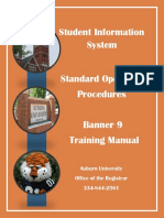 Student Information System Standard Operating Procedures Banner 9 Training Manual
