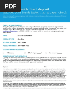 Direct Deposit Form