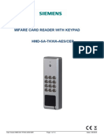 Mifare Card Reader With Keypad: User Guide HMD-SA-TKWA-AES/CER Page 1 of 12 Issue: 06/2020
