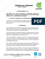 Acuerdo 015 Convocatoria Docentes de Planta 30 Plazas 2021 Ultima A Publicar Firmada 28 de Abril 2020
