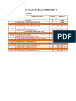 Jadwal Mata Kuliah Semester 6