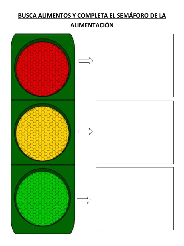 Busca Alimentos y Completa El Semáforo de La Alimentación | PDF
