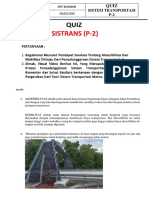 Quiz Sistem Transportasi P-2 (Arif Budiman - 1910212250)