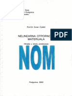 Prof DR Zoran Ćulafić - Nelinearna Otpornost Materijala - (Skripta U Rukopisu) MF PG 2002