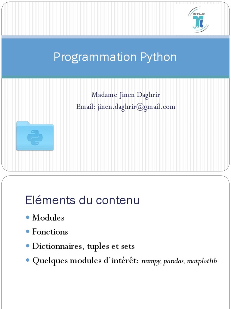 Cours Prog 3 Python Chap2 | PDF | Python (Langage de programmation ...