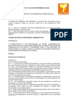 Código de Ética Farmacêutica aprovado em 2004