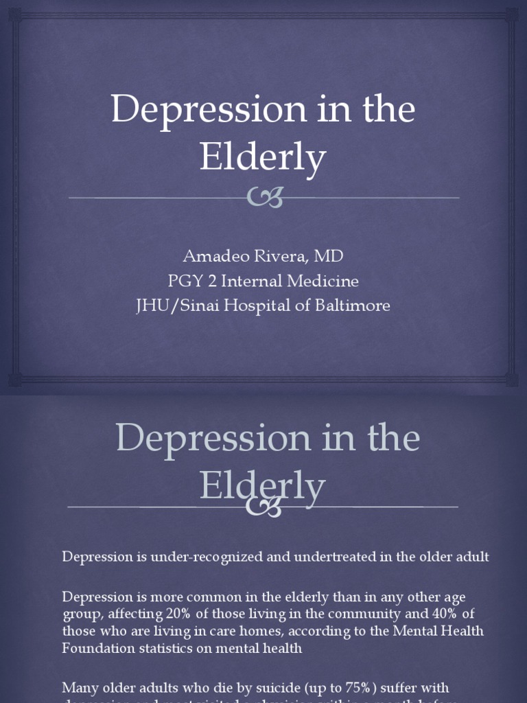 Depression in The Elderly | PDF | Major Depressive Disorder ...