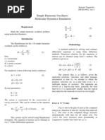  Simple Harmonic Oscillator: Molecular Dynamics Simulation