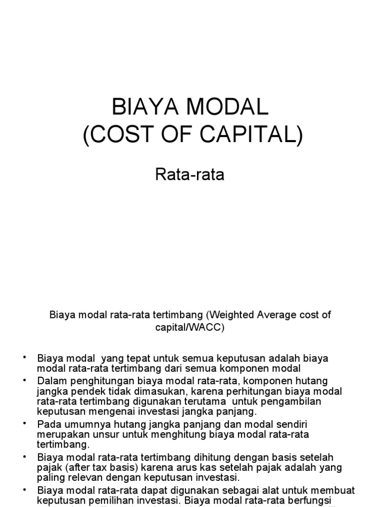 Biaya Modal Rata-Rata Tertimbang | PDF | Komputer