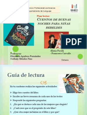 1° Guía de Lectura Cuentos de Buenas Noches para Niñas Rebeldes | PDF