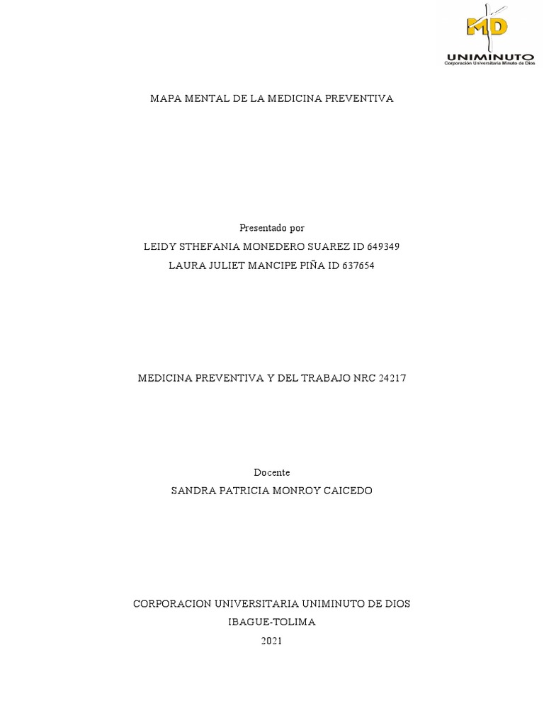 Mapa Mental de Medicina Preventiva | PDF | Medicina | Médico de ...