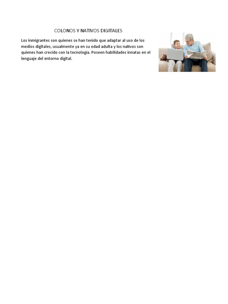 Colonos y Nativos Digitales: Definiciones | PDF