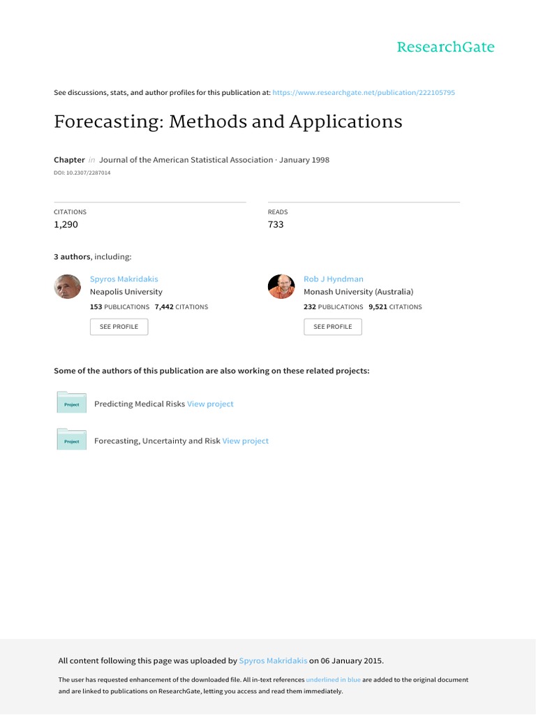 Forecasting Methods and Applications | PDF | Forecasting | Science