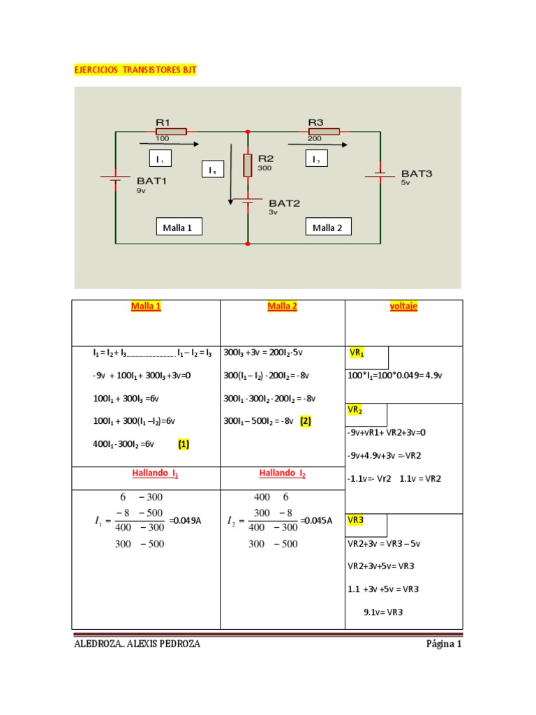 Ejercicios Transistores BJT PDF