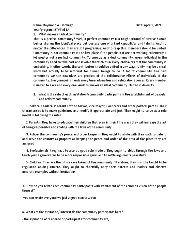 Cwts Activity 2 Pdf Community Human Nature