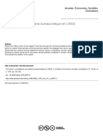 Ferro La Naissance Du Système Bureaucratique en URSS