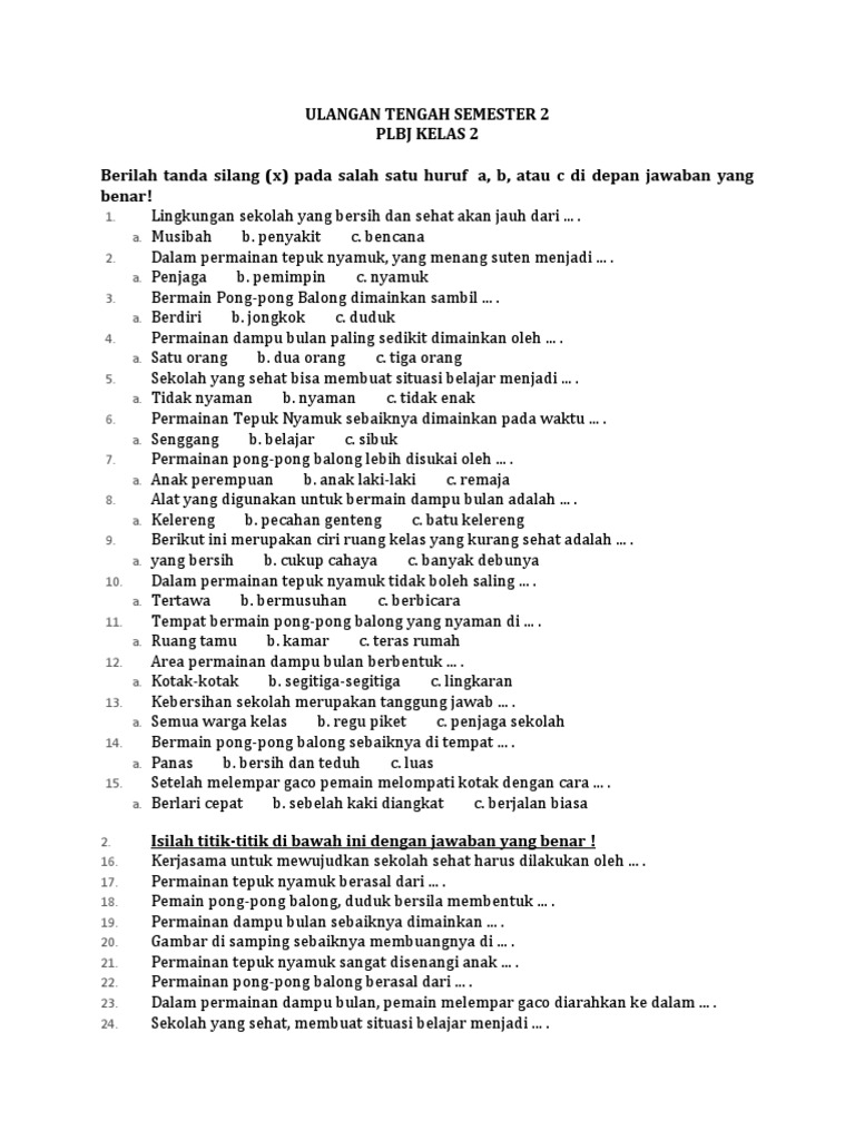 Soal Plbj Kelas 2 Pdf