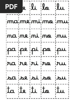 Silabas Cursivas Pdf