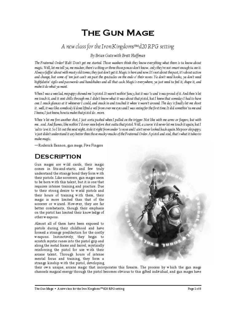 Iron Kingdoms Gun Mage PDF D20 System License