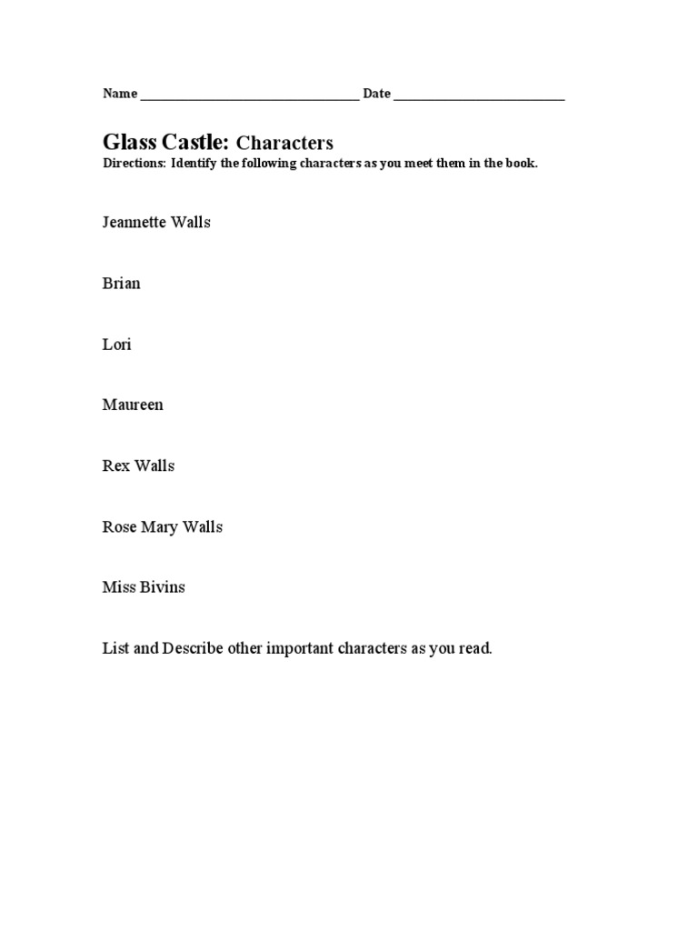Glass Castle Questions PDF
