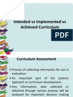 Intended Vs Implemented Vs Achieved Curriculum