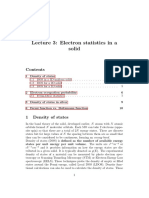 Electron statistics in a solid: Density of states