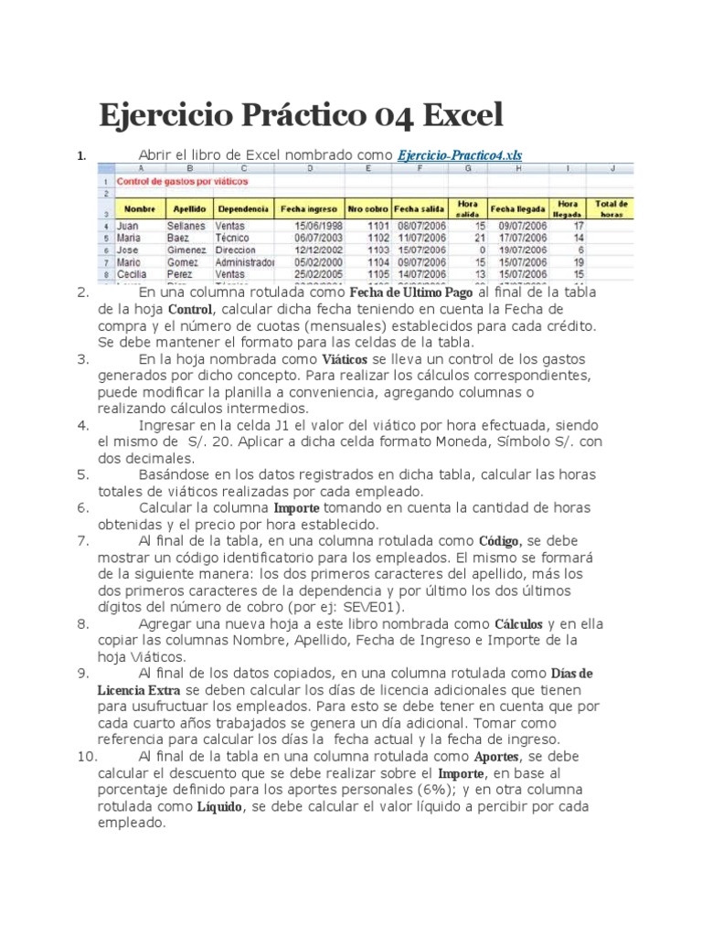 Ejercicio Práctico 04 Excel 2007 | PDF | Microsoft Excel | Business