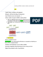 CHAPTER 1: The Economic Problem: Needs, Wants, Scarcity and Opportunity Cost