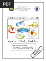 Entrepreneurship: Quarter 1 Week 3 Module 3