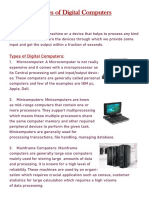 Types of Digital Computers