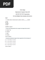 NGM College Department of Computer Science (SF) 16UCS517 DOT NET Programming K1 Level Multiple Choice Questions With Answers Unit-I