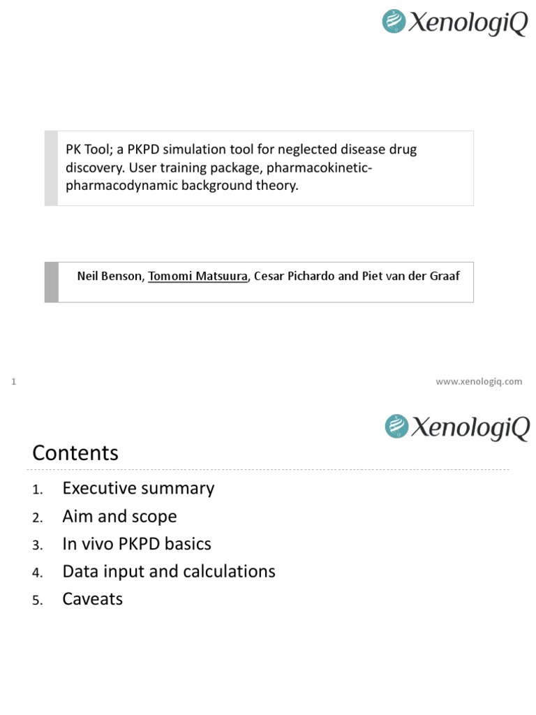 PK Tool for Preclinical PKPD Simulation | PDF | Pharmacokinetics | Life ...