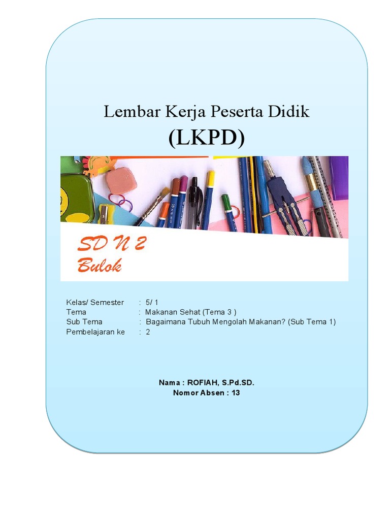 LKPD Klas 5 | PDF | Kesehatan Holistik | Sains & Matematika