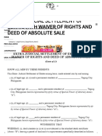 Extra Judicial Settlement of Estate With Waiver of Rights and Deed of Absolute Sale